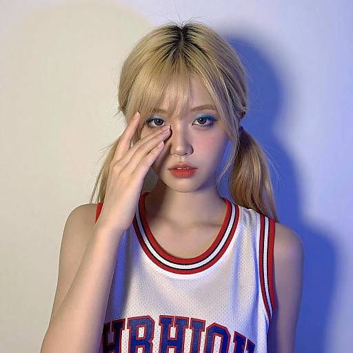 Portrait of Blonde Woman in Sportswear