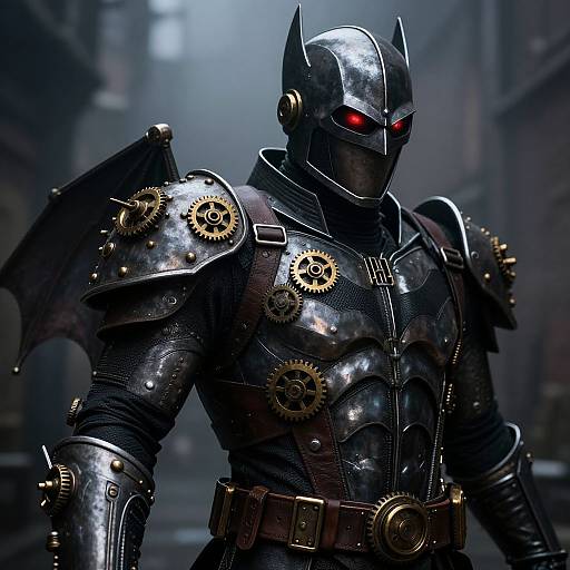 Steampunk Metal Bat Costume Close-Up