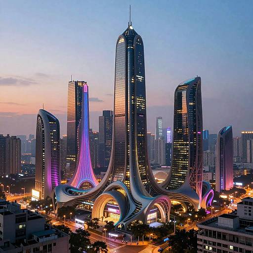 Hyper-Realistic Futuristic Cityscape Art