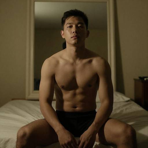 Dimly Lit Portrait of a Muscular Man