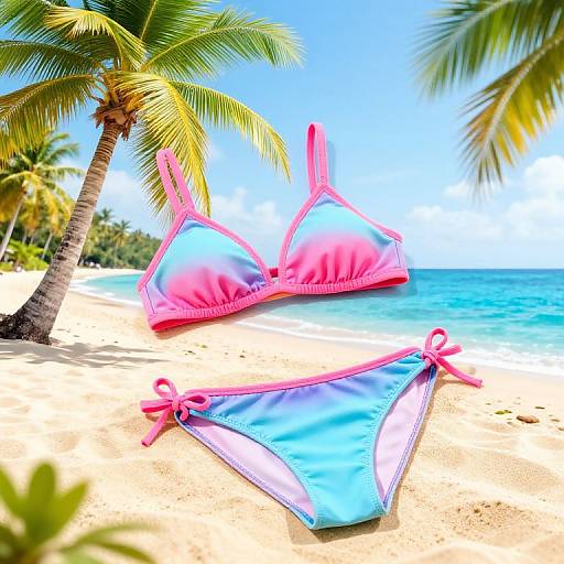 Playful Tropical Beach Bikini Design