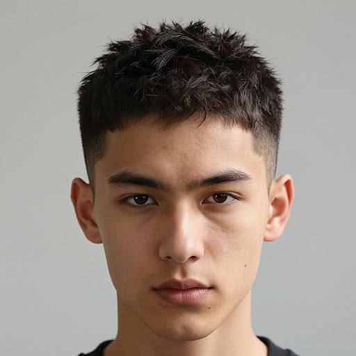 Modern French Crop Hairstyle Close-Up