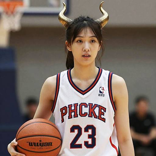 Female Basketball Player with Horns
