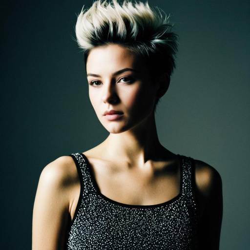 Woman with Burst Fade Hairstyle in Chic Top Woman with Burst Fade Hairstyle in Chic Top