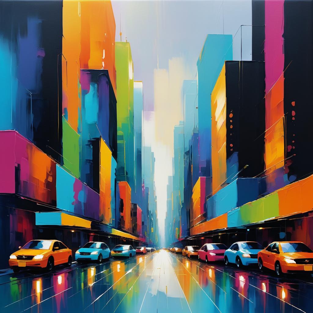 Vibrant Abstract Cityscape Art