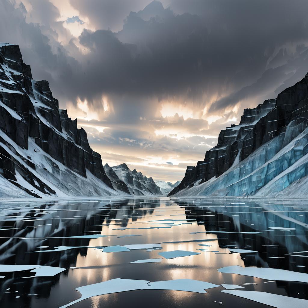 Intricate Subzero Cliffs and Ice Fields