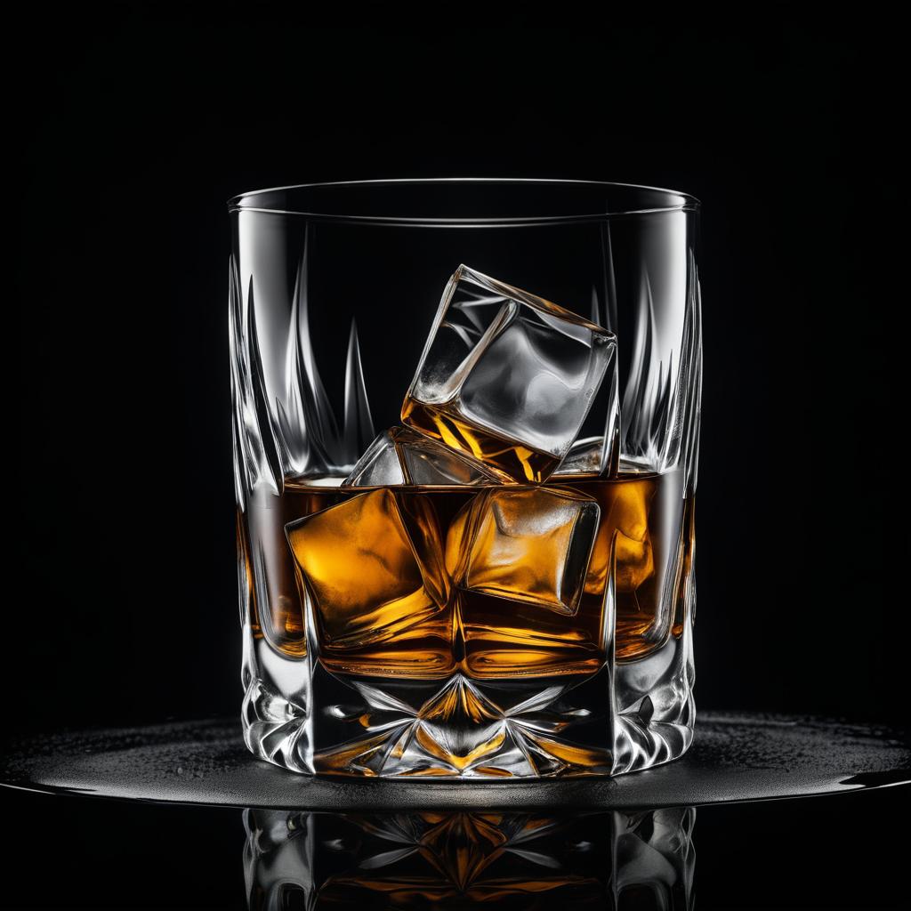 Hyper-Detailed Whiskey Glass Photography