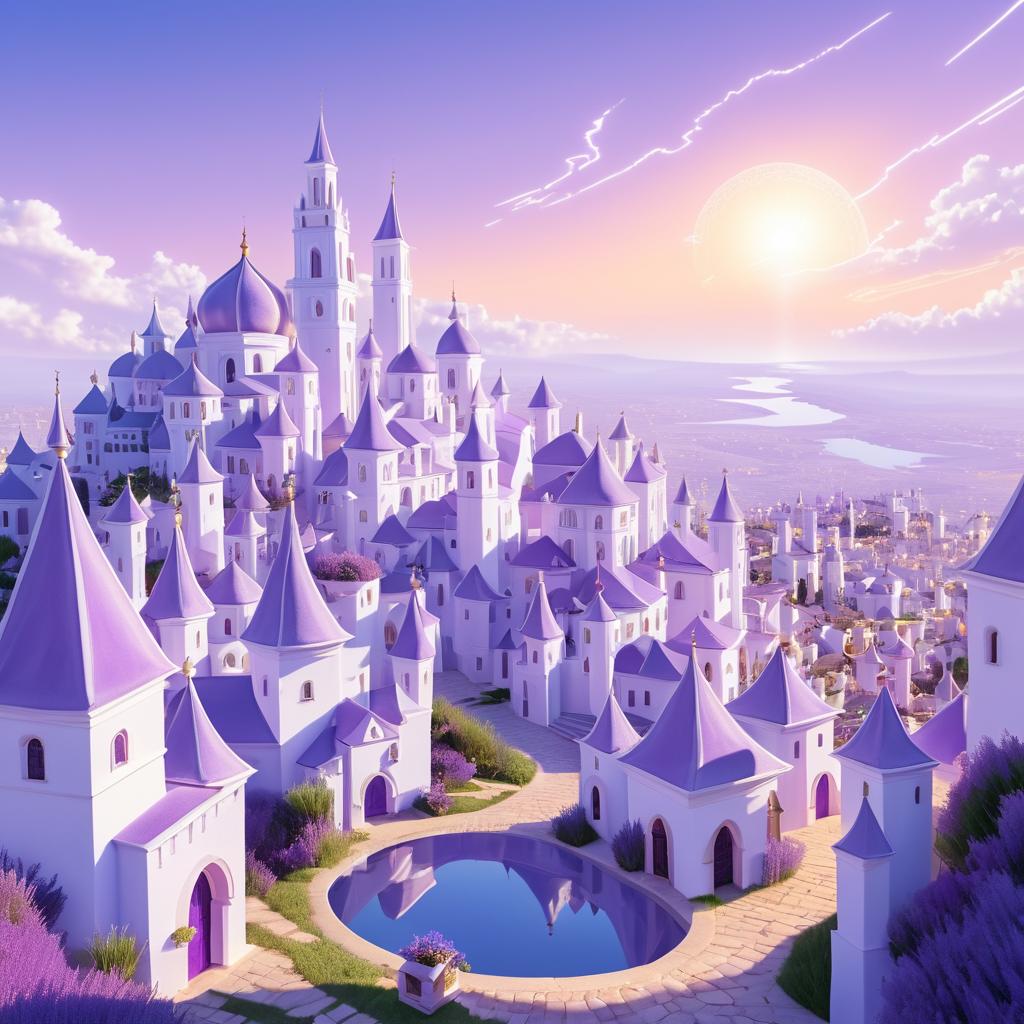 Fantasy City of Seers at Twilight