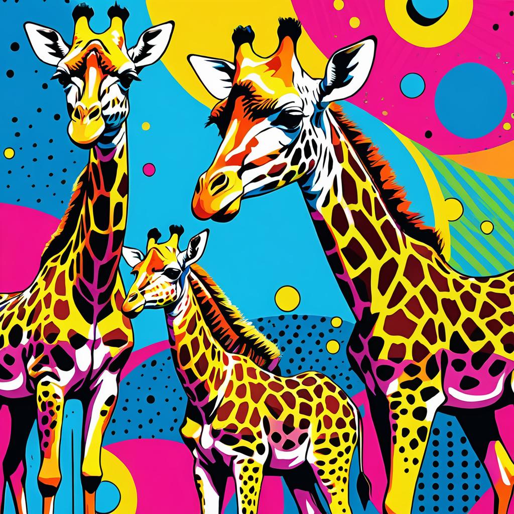 Playful Giraffe in Bold Pop Art