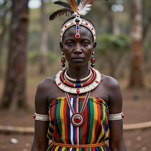 African Woman in Traditional Tribal Attire