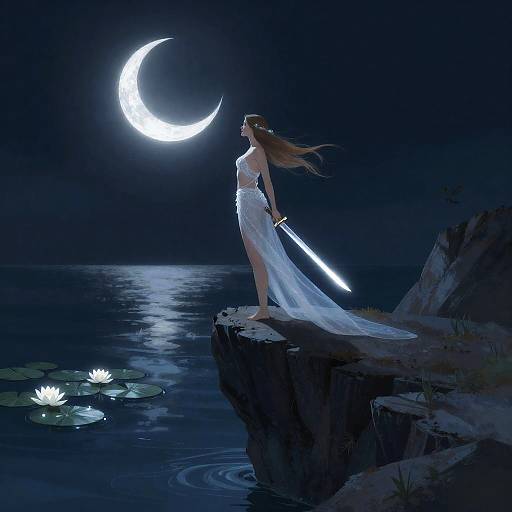 Ethereal Water Nymph by Moonlight