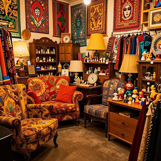 Kitschy Vintage Thrift Store Scene