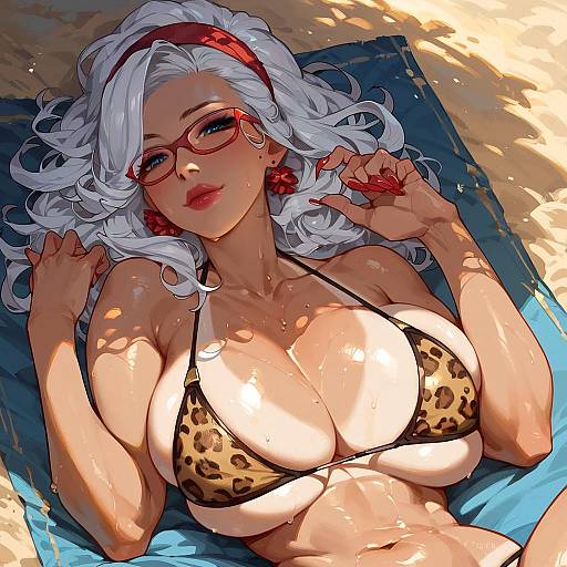 Curvy Beach Goddess with Leopard Print