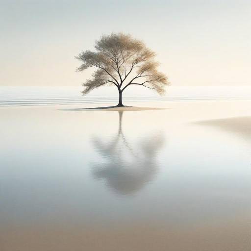 Serene Solitude: Minimalist Coastal Tree