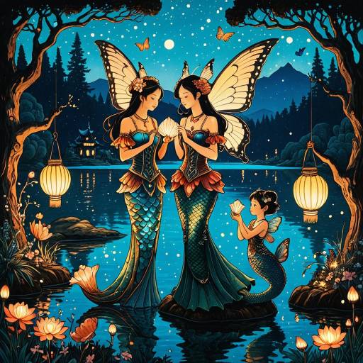Magical Fae and Mermaids at Twilight Lake