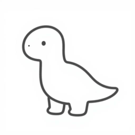 Colorful Minimalist Cute Dinosaur