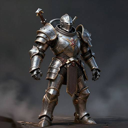 Heroic Warforged Mechanical Knight Portrait