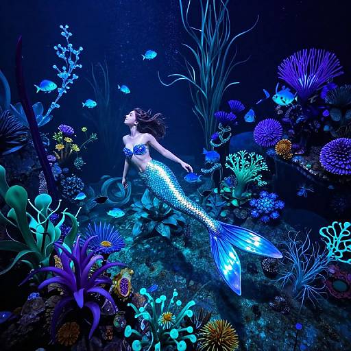 Enchanted Underwater Realm with Mermaid