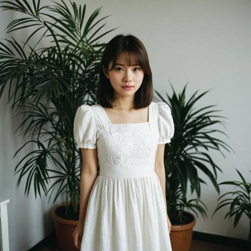Photorealistic Birthday Portrait in White Dress