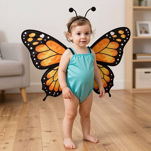 Toddler Wearing Butterfly Costume
