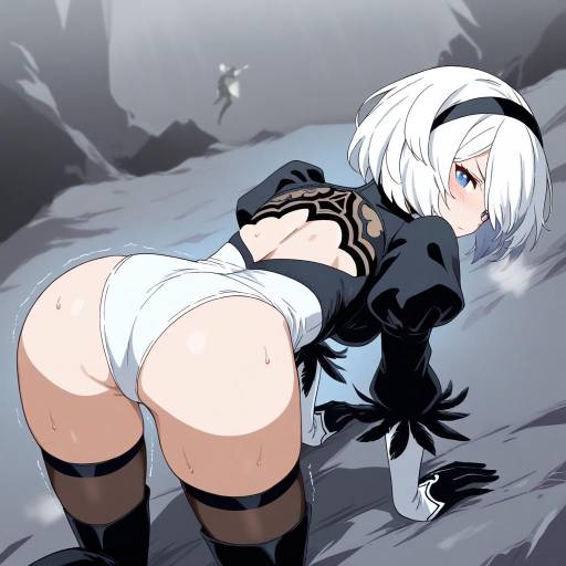 Anime Girl in Futuristic Cave