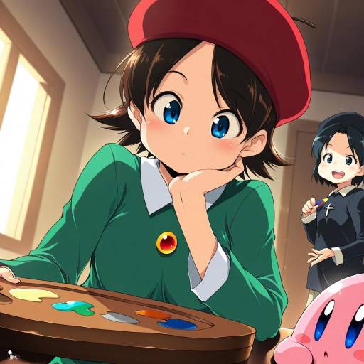 Illustration of Adeleine, kirby (series) in the style of Onija tarou