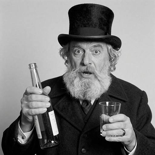 Elderly Man in Top Hat Portrait