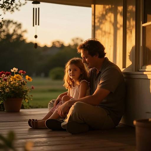 Father and Daughter Golden Hour Bond