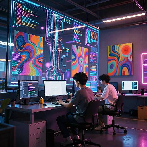 Futuristic AI Art Studio Visualization