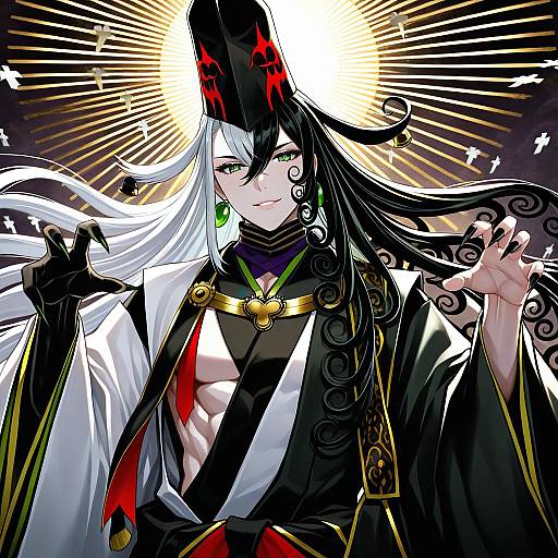 Illustration of Ashiya douman (third ascension) (fate), fate/grand order in the style of Interstellar