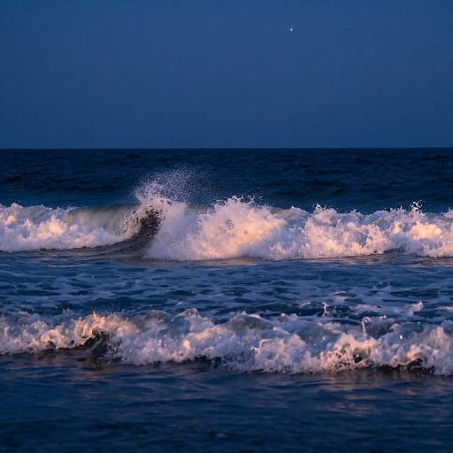 Starlit Ocean Waves Crashing