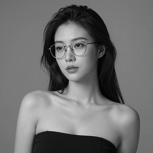 Elegant Black and White Woman Portrait