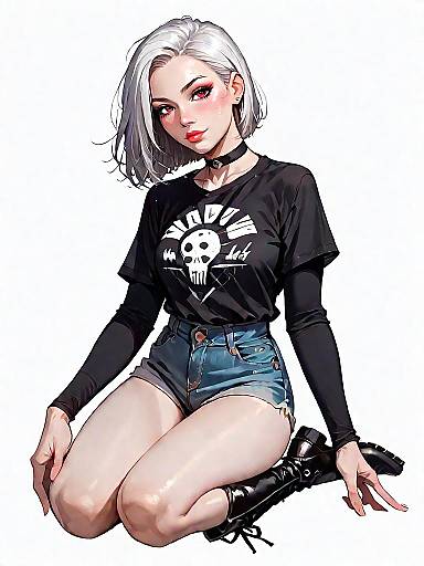 Edgy Woman in Casual Outfit