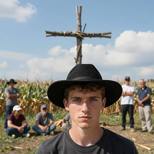 Diverse Gathering in a Scenic Field