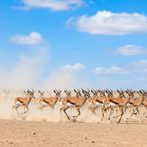 Dynamic Saiga Antelope Herd Sprinting