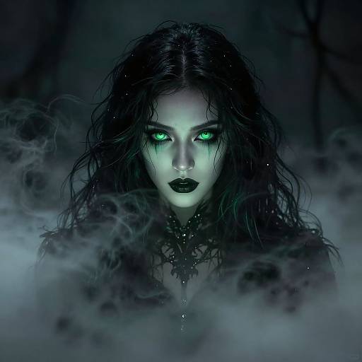 Mysterious Gothic Figure in Fog