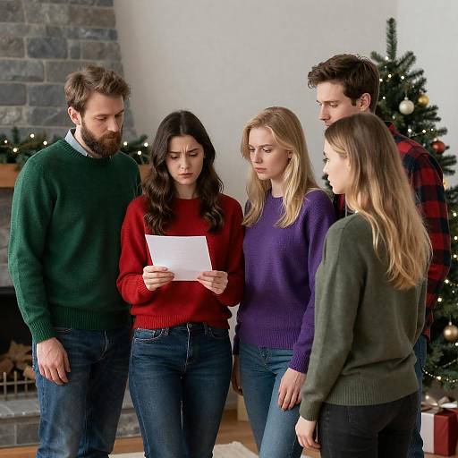 Cozy Christmas Gathering in Festive Room