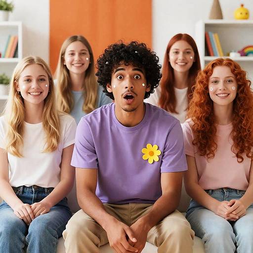 Vibrant Group Portrait in Bright Room