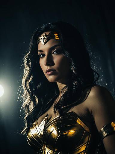 Cinematic Photorealistic Wonder Woman Portrait