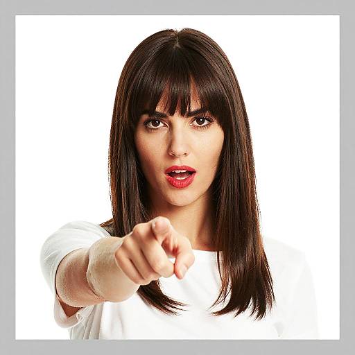 Woman Pointing Gesture Portrait