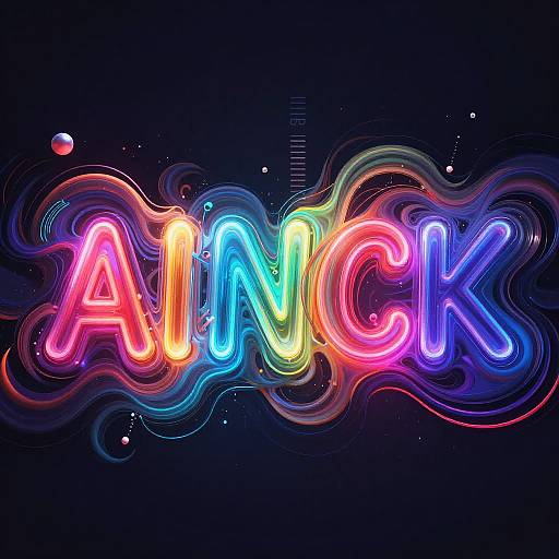 Neon-lit, rainbow-colored 