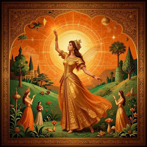 Qajar Style Grid Fairy Magic