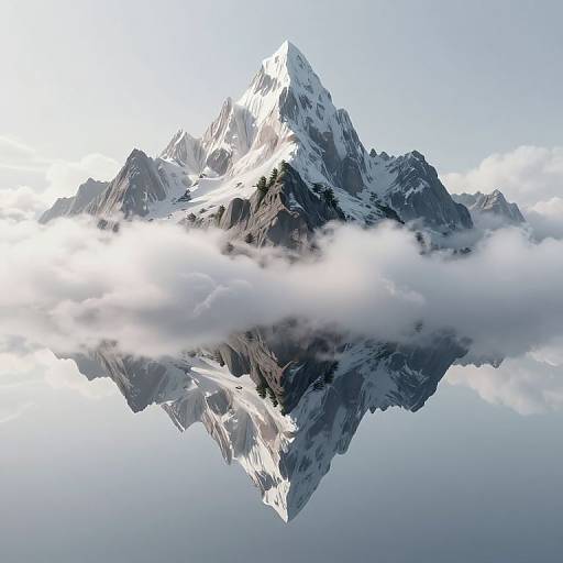 Surreal Upside-Down Mountain Landscape