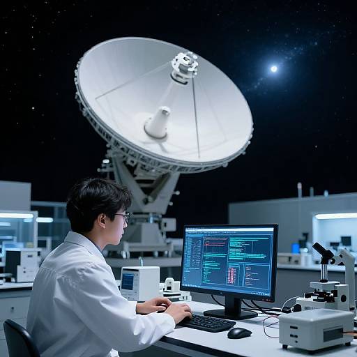 Astronomer Analyzing Deep Space Signals