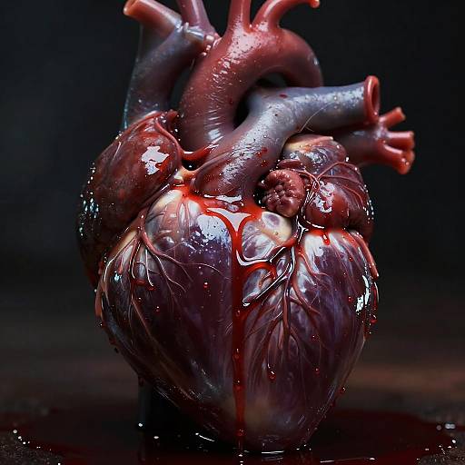 Hyper-Realistic Dripping Anatomical Heart