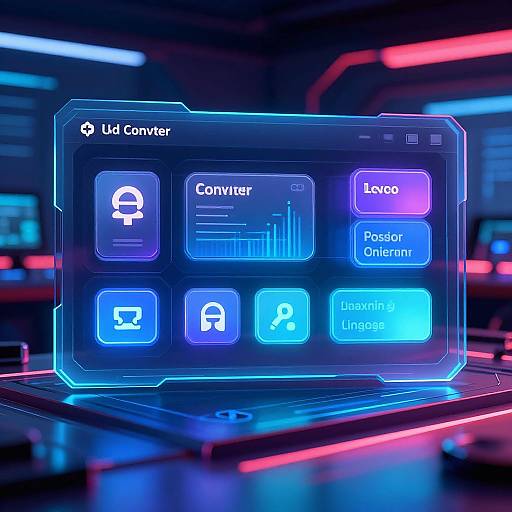 Futuristic HD Image Converter Interface