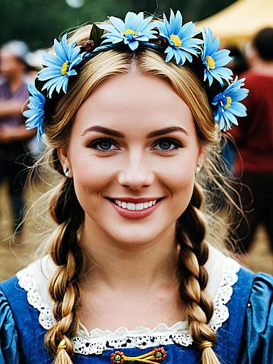 Renaissance Girl in Floral Costume