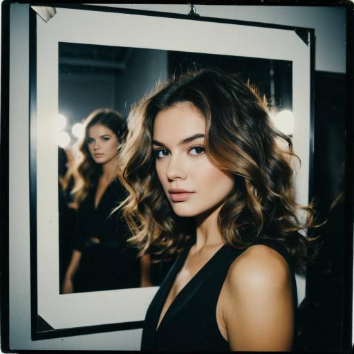 Elegant Woman with Tousled Waves Backstage