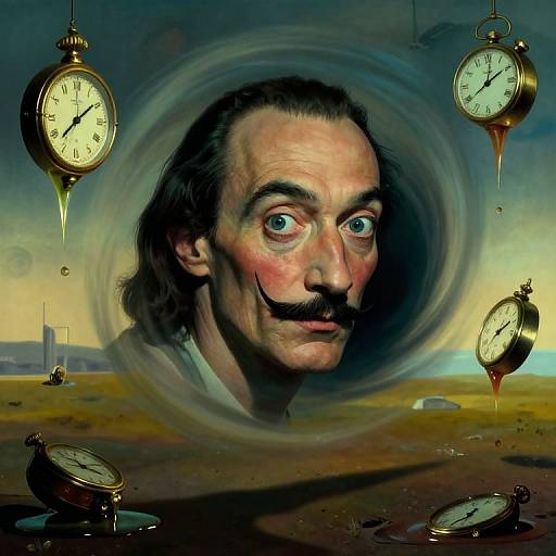 Surreal Enigmatic Portrait with Vortex