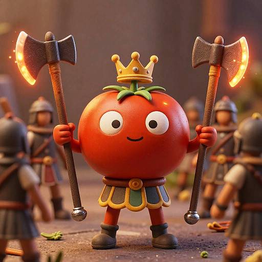 Tomato Kingdom Battle with BBQ Axes